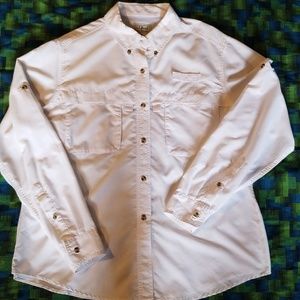 L.L. Bean crisp white spring outdoor blouse.